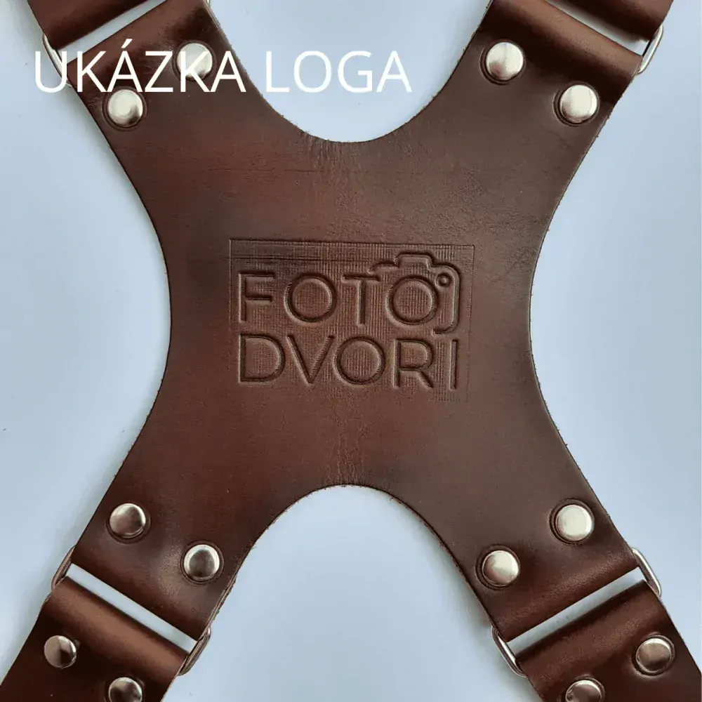 Kožený popruh na dva fotoaparáty N - černý