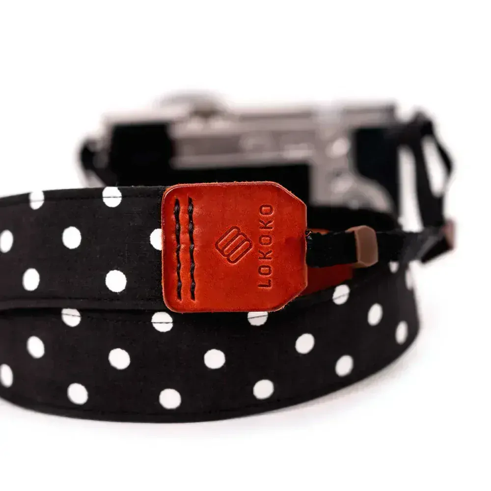 Popruh na fotoaparát - Polka Dotts