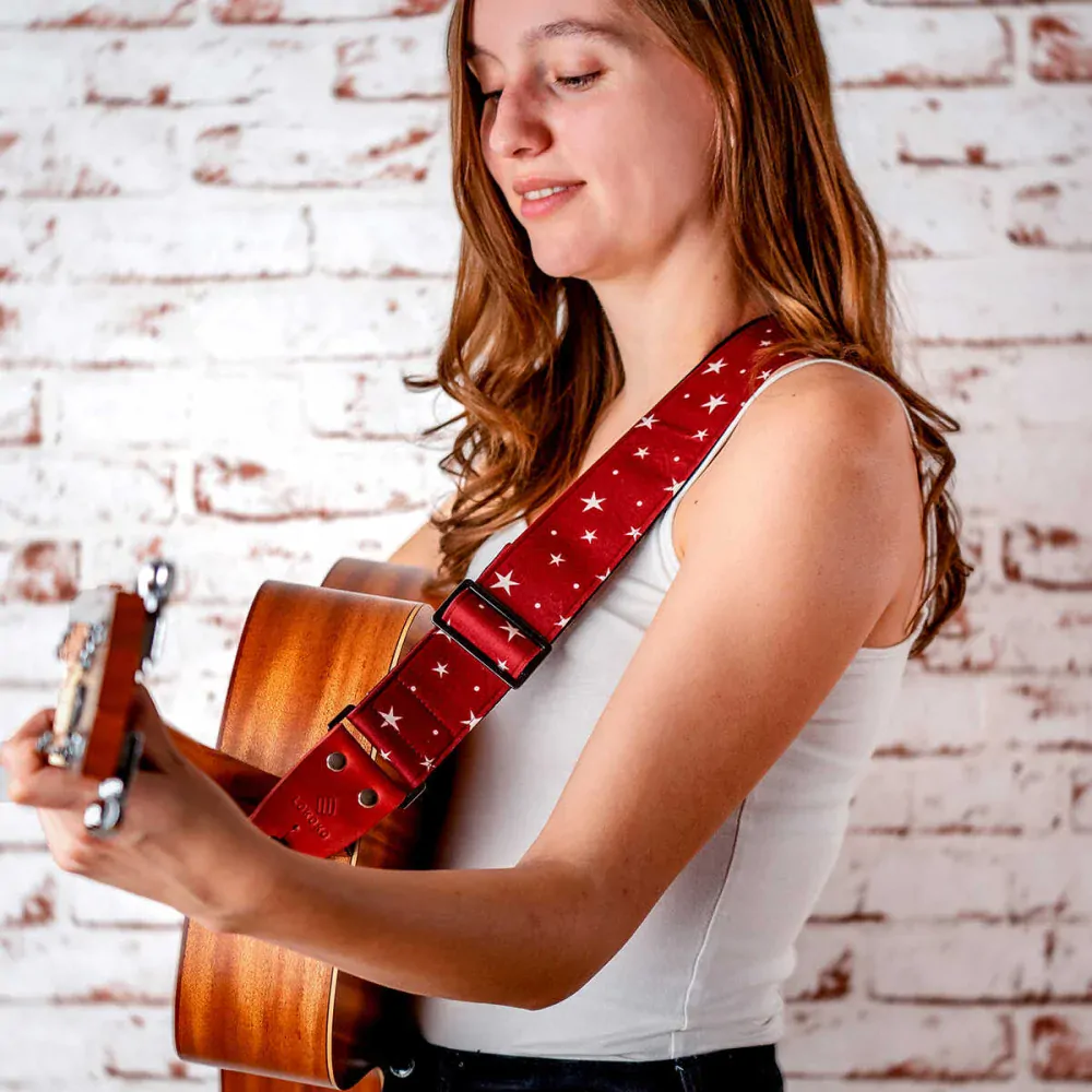 Český popruh na kytaru - Bordeaux