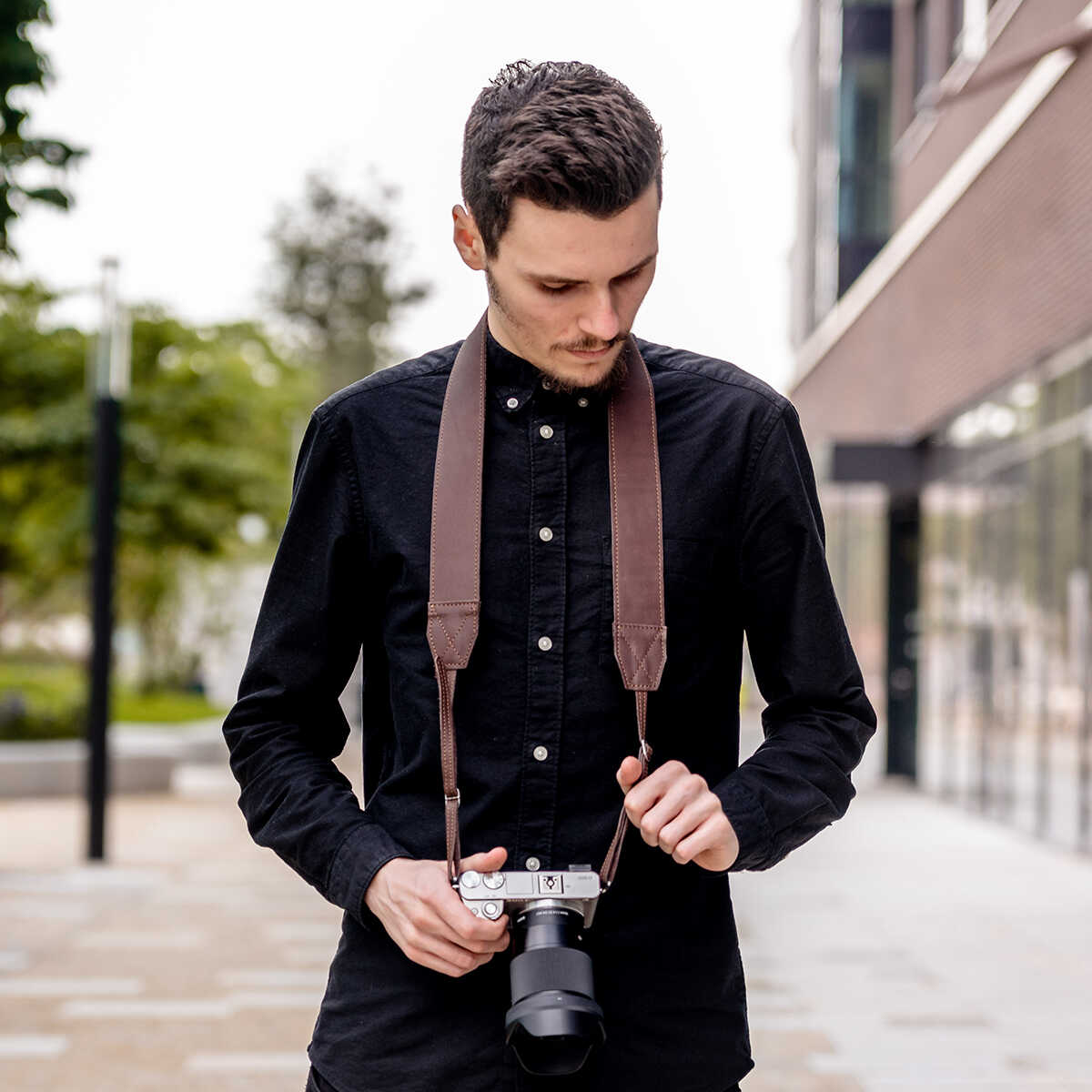 Kožený popruh na fotoaparát - Brownie