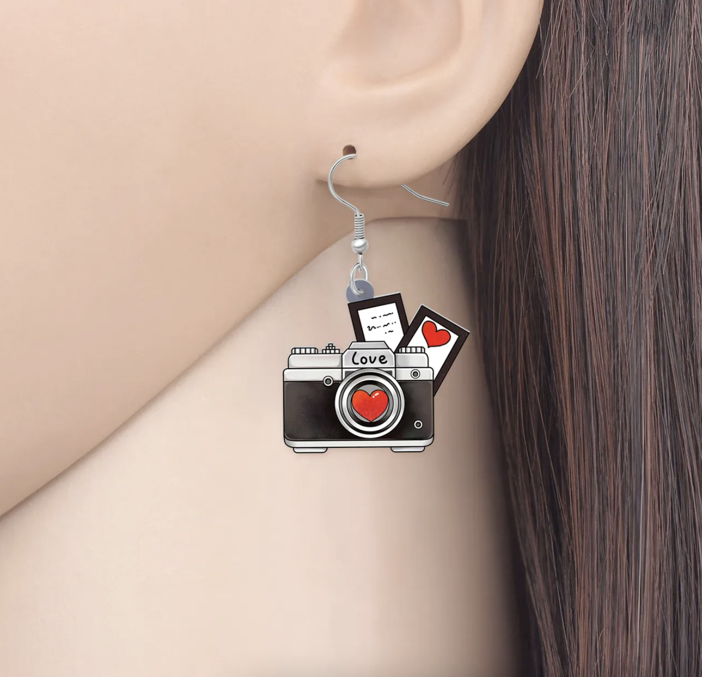 Visací náušnice - Miluji focení