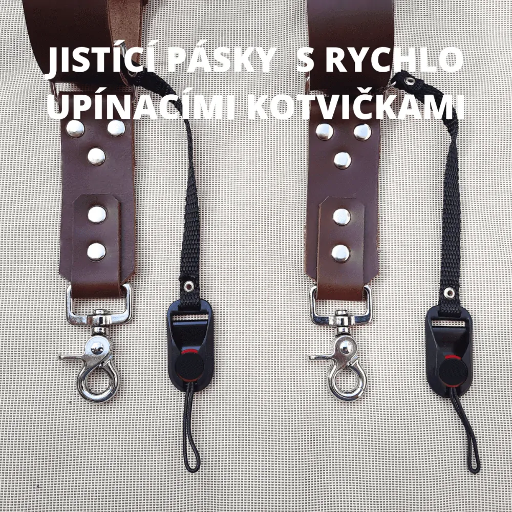 Kožený popruh na dva fotoaparáty - černý