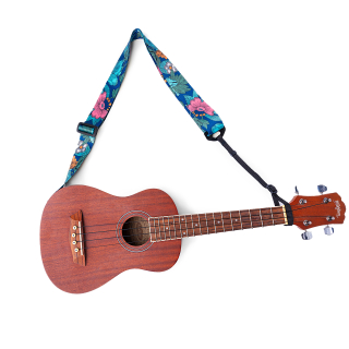 Popruh na ukulele - Blue Garden